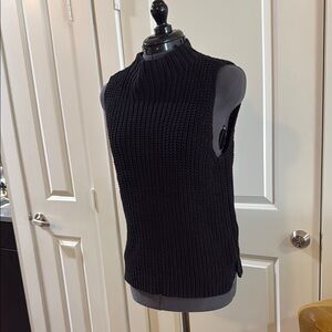 Black Sleeveless Knit Sweater